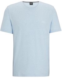BOSS - T-Shirt aus Stretch-Baumwolle mit Logo-Stickerei - Lyst