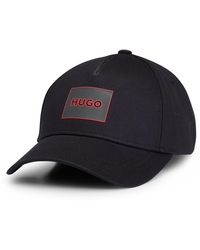 HUGO - Casquette en twill de coton avec étiquette logo - Lyst