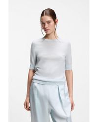 BOSS - Slim-Fit Short-Sleeved Sweater - Lyst