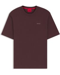 HUGO - Pyjama-Shirt Mit Waffelstruktur Und Logo-Stickerei - Lyst