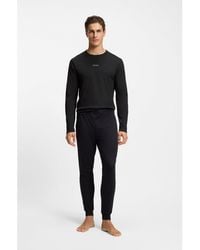 BOSS - Cotton Pyjama Set With Monogram Waistband - Lyst