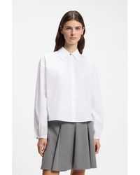 HUGO - Cropped Relaxed-Fit Blouse - Lyst
