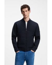 BOSS - Zip-Up Sweatshirt With Padded Front - Lyst