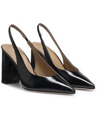 BOSS - Slingback-Pumps Aus Leder - Lyst