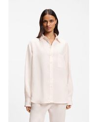 BOSS - Relaxed-Fit Blouse With Chest Pocket - Lyst