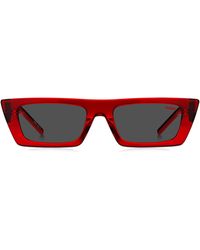 HUGO - Sonnenbrille aus rotem Acetat mit 3D-Monogramm - Lyst