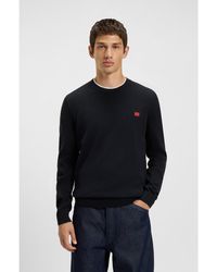 HUGO - Cotton Sweater With Logo Label - Lyst