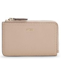 BOSS - Kartenetui Aus Genarbtem Leder Mit Logo-Schriftzug - Lyst