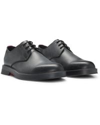 HUGO - Leather Derby Shoes With Metallic Eyelets - Lyst