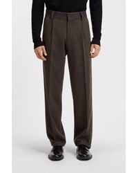 HUGO - Wool-Blend Herringbone Modern-Fit Suit Trousers - Lyst
