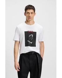 HUGO - Cotton-Jersey T-Shirt With Dobermann Print - Lyst