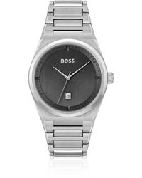 BOSS - Montre à cadran gris avec bracelet à maillons - Lyst