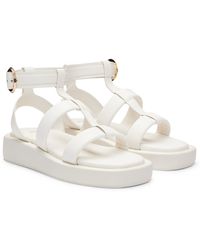 BOSS - Platform Leather Sandals With Branded Buckle Closure - Lyst