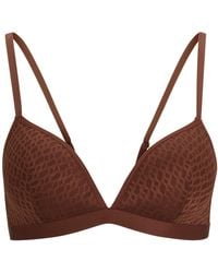 BOSS - Padded Triangle Bra With Monogram Pattern And Adjustable Straps - Lyst