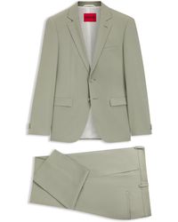 HUGO - Tweedelig Extra Slim-Fit Pak Van Popeline Van Gemengde Wol - Lyst