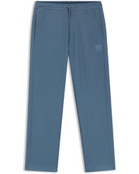 HUGO - Bas De Survêtement En Coton Mélangé Avec Rayure À L'Aiguille - Lyst