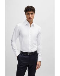 BOSS - Slim-fit Shirt In Easy-iron Cotton Poplin - Lyst