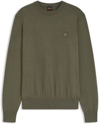 BOSS - Pullover Aus Baumwoll-Mix Mit Logo-Patch - Lyst