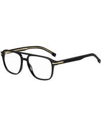 BOSS - Black-acetate Optical Frames With Gold-tone Signature Hardware - Lyst