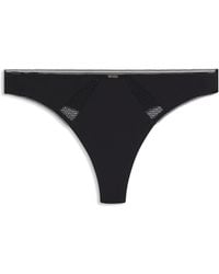 BOSS - Microfibre Thong With Lace Inserts - Lyst