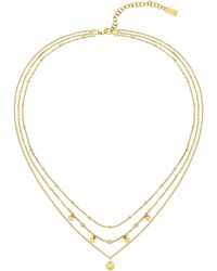 BOSS - Mehrreihige Halskette mit Medaillons und Kristallen - Lyst
