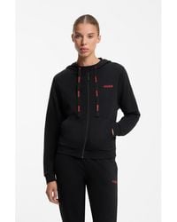 HUGO - Cotton-Blend Zip-Up Hoodie - Lyst