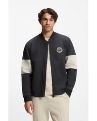 BOSS - Cotton-Blend Sweatshirt With Tennis-Themed Logo - Lyst