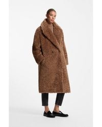 HUGO - Oversized-Fit Teddy Coat With Double-Breasted Closure - Lyst