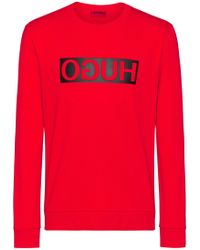 HUGO Dicago Reverse Logo Sweatshirt - Red