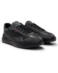 HUGO - Cupsole-style Trainers In Leather And Suede - Lyst