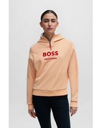 BOSS - Equestrian Zip-Up Hoodie With Silicone Logo Patch - Lyst
