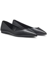 HUGO - Ballerinas Aus Nappaleder Mit Stack-Logo-Detail - Lyst
