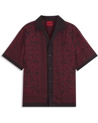 HUGO - Oversized-Fit Overhemd Met Geplaatste Print - Lyst