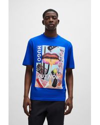 HUGO - Cotton-jersey Regular-fit T-shirt With Graphic Artwork - Lyst