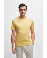 BOSS - Regular-fit Crew-neck T-shirt In Mercerized Cotton - Lyst