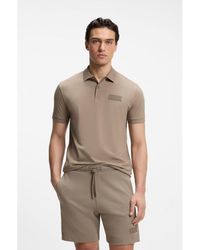 BOSS - Paddy Polo Shirt With Structured Logo Patch - Lyst