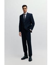 BOSS - Regular-fit Suit In Micro-patterned Stretch Cloth - Lyst