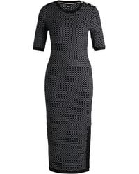 BOSS - Kleid aus elastischem Baumwoll-Jersey mit strukturierten Streifen - Lyst