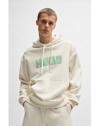 HUGO - Logo-print Hoodie In French-terry Cotton - Lyst