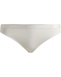 BOSS - Low-rise Thong In Stretch Jersey With Logo Waistband - Lyst