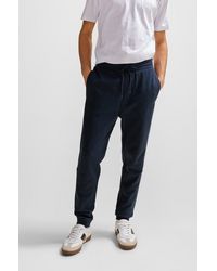 BOSS - Cotton-terry Tracksuit Bottoms With Logo Patch - Lyst