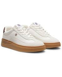 HUGO - Suede-And-Canvas Trainers With Logo Details - Lyst