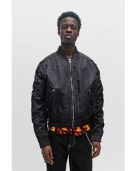 HUGO - Water-repellent Padded Bomber Jacket With Logo Print - Lyst