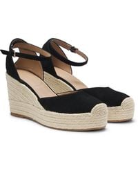 BOSS - Suede Espadrilles With Wedge Sole - Lyst