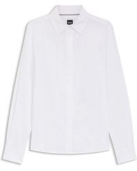 BOSS - Regular-Fit Blouse Van Een Katoenmix - Lyst