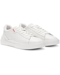 HUGO - Schnür-Sneakers aus Leder mit Cupsohle - Lyst