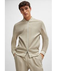 BOSS - Slim-fit Jacket In A Linen Blend - Lyst