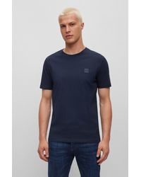BOSS by HUGO BOSS - T-shirt Relaxed Fit en jersey de coton avec patch logo - Lyst