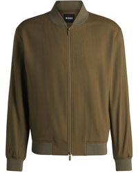 BOSS - Slim-Fit Jacke Aus Leinen-Mix - Lyst