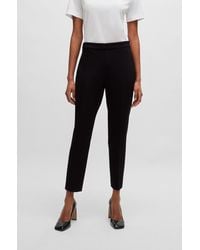 BOSS - Regular-fit Trousers In Stretch Fabric With Tapered Leg - Lyst